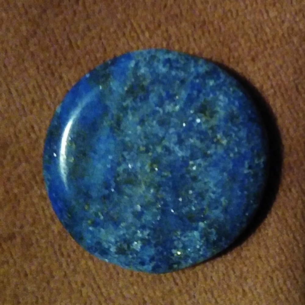 BOGO Blue Lapis Lazuli Palm Stone Throat Chakra Pocket Gem Round Disc Worry Rock - Picture 3 of 7
